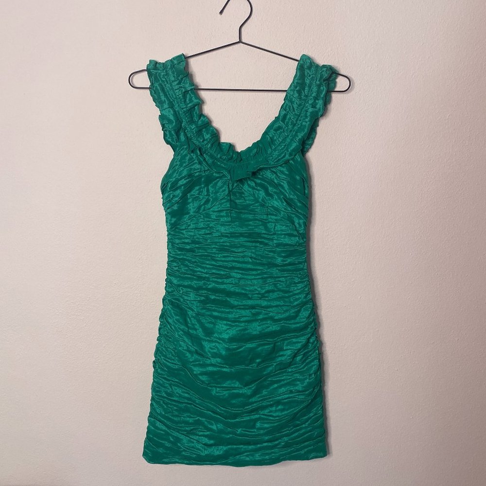 BCBGMaxAzria Emerald Green Coctail Dress Sz4